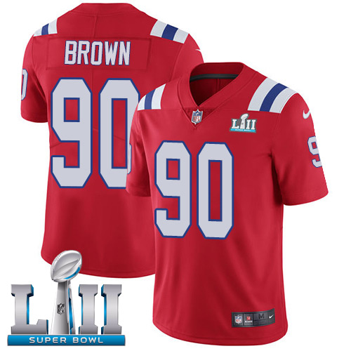 Nike Patriots #90 Malcom Brown Red Alternate Super Bowl LII Men's Stitched NFL Vapor Untouchable Limited Jersey - Click Image to Close